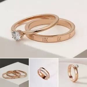 모던 디자인 써지컬 더블 링 반지 커플링 실버 검지-WFI1C78