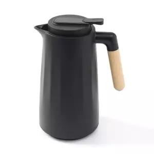 보온 보냉 주전자 이중 진공 내열유리 1L 블랙 원터치