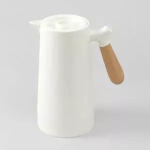 보온 보냉 기능 내열유리 주전자 1L 원터치 이중형 화이트