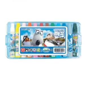 초등 학교 남아용 파랑 캐릭터 크레파스 12색 미술 학습 준비물 부드러운 6살 7살 단체 선물 크래용 오일