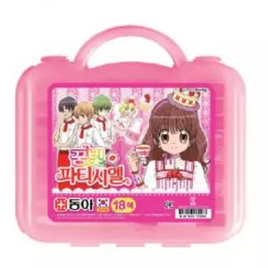 초등 학교 여아용 핑크 캐릭터 크레파스 18색 미술 학습 준비물 부드러운 6살 7살 단체 선물 크래용 오일