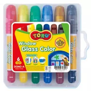 잘 지워지는 워셔블 윈도우 글라스 6색 펜 유리 욕실 낙서 색연필 유리용 크레용 어린이집 어린이 미술 놀