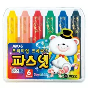 손에 묻지 않는 어린이 아기 부드러운 파스넷 크레파스 6색 어린이집 미술 크레용 활동 아동 용품 초등 학