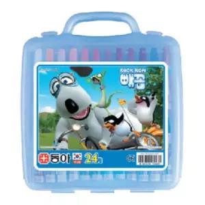 초등 학교 남아용 파랑 캐릭터 크레파스 24색 미술 학습 준비물 부드러운 6살 7살 단체 선물 크래용 오일