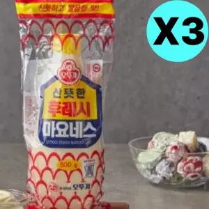 오뚜기 후레시 마요네스 샐러드 디핑 소스 500g X 3개 BNS