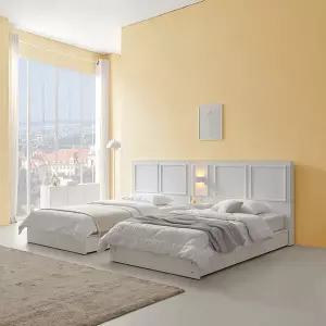 (수도권무료) 보루네오 웨인스코팅 호텔식 트윈서랍침대 SS+SS+ LED협탁1개(본넬매트) BJ5387