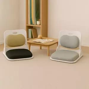 좌식생활 4cm쿠션 탄탄한 폴딩접이식 좌식의자(화이트) BJ3336