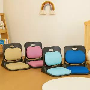 라이프스타일 등받이 자세 교정 접이식 블랙 좌식의자 볼륨업30T FB5101