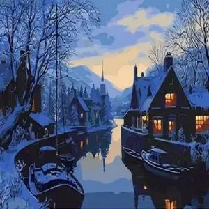 ( )아이윙스 피포페인팅 Q1308 겨울밤풍경 DIY명화그리기