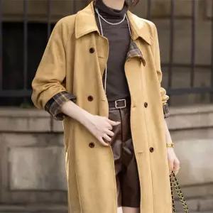 [패션시그널]유니크패턴 스웨이드 싱글트렌치롱코트 6617D8