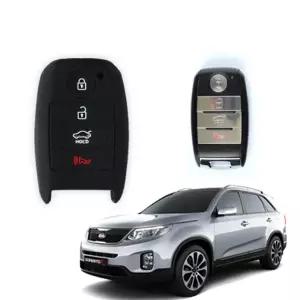 더뉴 쏘렌토R 4버튼 블랙 실리콘 차키커버 차량키홀더