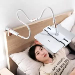 (색상 화이트)핸드폰 스마트폰 책상 침대 고정대 거치대 100cm