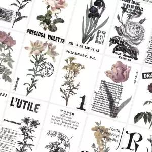 다꾸노트 빈티지 다이어리꾸미기 종이 황산지 꽃 (KYR-WDA6B05)