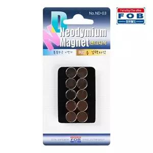 고품질 포비 초강력 네오디움 자석 ND-03 10mm 3T 10개입 놀이용 광고용 교재용 자석부착 WFI747U
