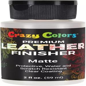 크레이지 컬러 프리미엄 둔탁한 무광택 아크릴 가죽 및 신발 페인트 마감제 2온스 병 - 클리어코트 실란트