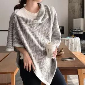 페미닌 니트 단추 망토숄 패션머플러 숄가디건 WD03E16