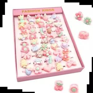 아동집게핀 하트 플라워 매트 유아 반지 어린이집선물 50개세트