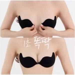 앞후크 오프숄더 볼륨업 누드브라 방수 실리콘 접착