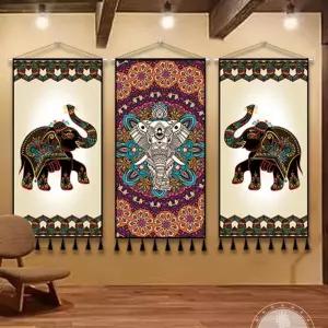 태피스트리 코끼리그림 족자봉 벽장식 족자