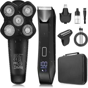 맨스케이프 바디 및 볼 트리머 남성용 대머리 헤드 면도기 3in1 치골 사타구니 코 헤어 미용기 부드러운