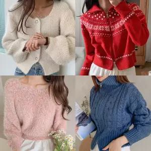 고퀄국산 가을 가디건 니트 미니 니트 자수 조끼 여성 볼레로 여자 간절기 긴팔 집업