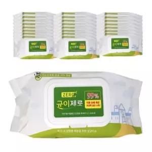 [균이제로] 손소독티슈 물티슈 에탄올 고함량 소독용 세정제, 국내산 75매X24팩 캡형  휴대용