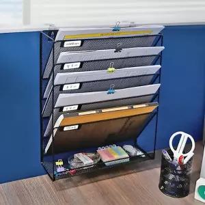 [히키스] 좁은 오피스 데스크 서류보관 파티션걸이 메탈 선반