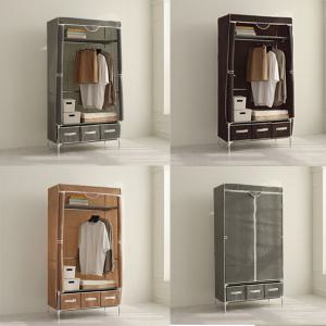 3단 간이 조립식 비키니 커버 부직포 헹거 옷장