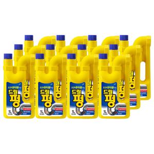 피죤 배수구세척제 드릴펑 1L 12개 1박스 드릴펑파워 배수관청소