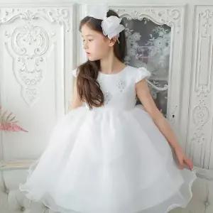 [보리보리/도담도담]볼란 화이트 여아 아동 유아 화동 주니어 연주회 콩쿨  드레스 돌잔치 결혼식 연주회