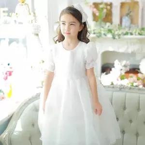 로잘린 화이트 반팔 아동 여아 유아 주니어 원피스 공주 드레스 생일파티 크리스마스