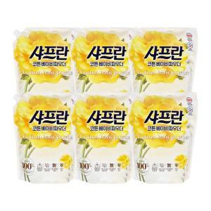 엘지 샤프란 섬유유연제 리필 코튼 베이비파우더 2.1L x 6개