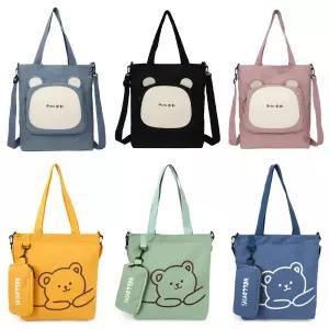 귀여운 곰돌이 에코백 학생 학원 보조가방 데일리 크로스백