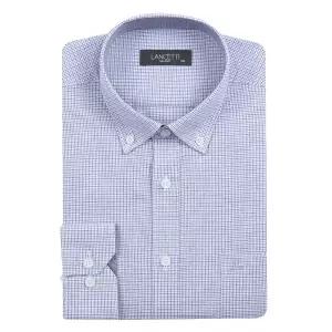 [란체티](하남점) 남성 잔체크 더블버튼 카라 일반핏 긴소매 와이셔츠 LWS5215BL