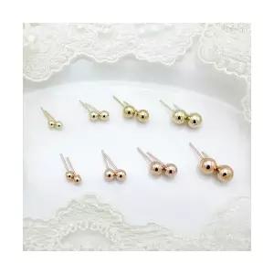 14k 전체 골드 볼 귀걸이 한쌍 공 이어링 금귀걸이