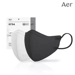 아에르 스탠다드 라이트핏 KF94 새부리형 컬러 마스크 30매 [대형 / 중형] [화이트 / 블랙]