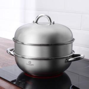 바겐슈타이거 더블 돔 스티머 웍 28cm 2단 인덕션 찜기 찜냄비 찜솥