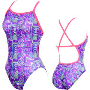 토네이도 여자 실내 수영복 탄탄이 원피스 강습용 스윔웨어 베베 바이올렛