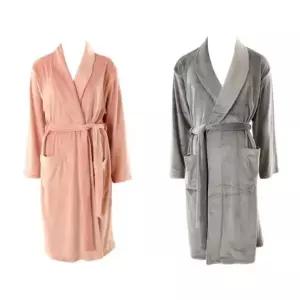 [롯데백화점]비너스 따뜻하고 포근 모던한 감각의 솔리드 벨로아 커플 로브 가운 VPA447 SET