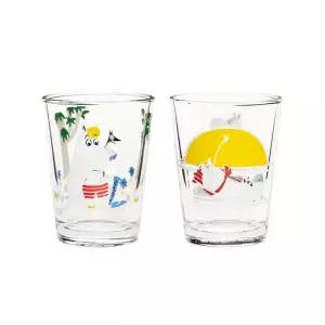 갤러리아 [이딸라] 무민 유리컵 220ml 여름휴가 앤 저녁수영 [연간 기프트]