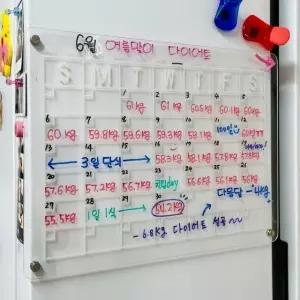 고품질 아크릴 냉장고 메모보드 자석 달력화이트보드 월간 (WFGTGXM)