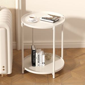 미누 2단 원형 철제 거실 소파 침대 사이드 보조 간이 식탁 테이블 협탁