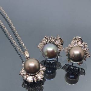 천연흑진주귀걸이목걸이(화이트 8.7g L1441)