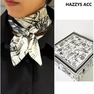 [롯데백화점]헤지스ACC [선물포장]화이트 사각 실크 스카프HISC5E360WT