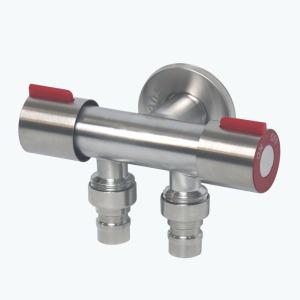 온수용 스텐 두갈래 커플링 수도꼭지 베란다 세탁기 양갈래 슬림수전 슬림밸브