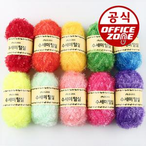 유니아트 수세미 털실 10종 칼라 혼합 코바늘 아크릴 펄 폴리에스터 뜨개실 세트 길이 57m