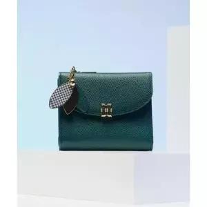 [NS홈쇼핑]DCWA5E307 닥스 그린 가죽 체크 플라워 장식 반지갑[35258791]