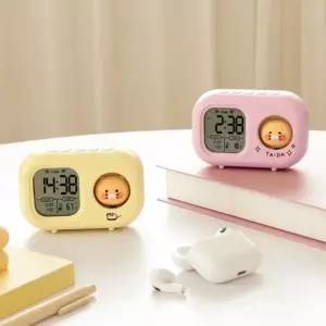 카카오프렌즈 춘식이 미니 라이트 전자시계 알람 무소음 온도계 무드등 탁상 디지털 조명 시계 학생 직장인 단체선물