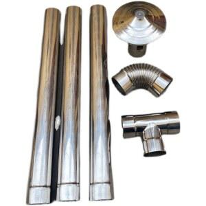 화목 난로연통 스테인레스 스틸 펠릿 80x200mm 도금 스텐연통 소각장 흡출기 밸브