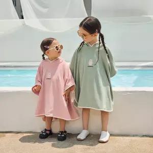 유아 아기 비치 가운 후드 물놀이 수영 초등 어린이 극세사 샤워 목욕 판초 타올